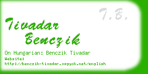 tivadar benczik business card